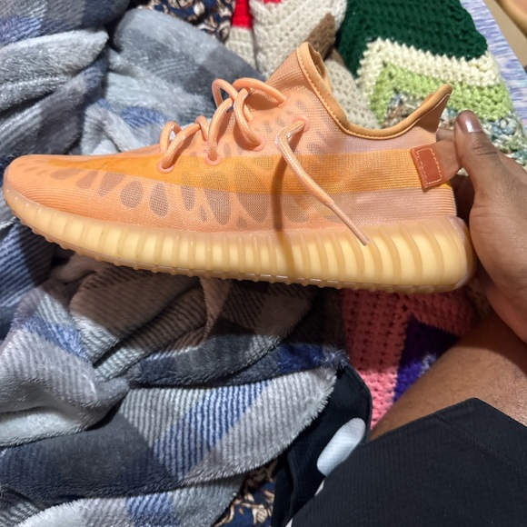 Orange Yeezy Boost 350 V2 Sneakers - Picture 1 of 6